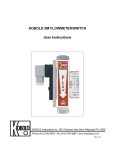 KOBOLD SM FLOWMETER/SWITCH User Instructions