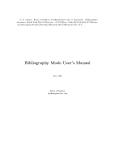Bibliography Mode User`s Manual