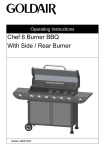 Chef 6 Burner BBQ With Side / Rear Burner