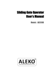 Sliding Gate Operator User`s Manual
