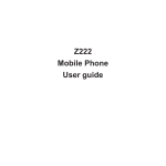 Z222 Mobile Phone User guide