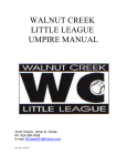 WALNUT CREEK LITTLE LEAGUE UMPIRE MANUAL