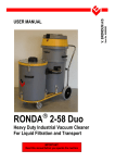 User Manual - RONDA Industrial Vacuum Cleaners