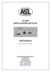 PS 19M SINGLE CHANNEL BELTPACK USER MANUAL