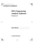 DNA Sequencing Analysis User`s Manual 3.2