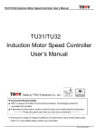 TU31/TU32 Induction Motor Speed Controller User`s Manual