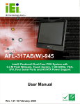 AFL-317A-945 Series Panel PC User Manual