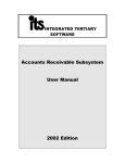 Accounts Receivable Subsystem User Manual 2002 Edition