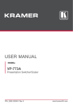 USER MANUAL - Kramer Electronics