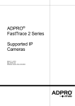 ADPRO® FastTrace 2 Series Supported IP Cameras
