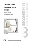 operating instruction hss-88 - Wassermann Dental