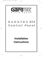 G A R D T E C  872 C o n t r o l P a n e l Installation Instructions