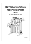 Reverse Osmosis User`s Manual