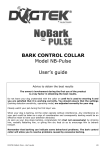 BARK CONTROL COLLAR Model NB-Pulse User`s guide