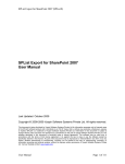 SPList Export for SharePoint 2007 User Manual