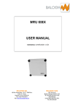 User manual MRU 688x - Balogh technical center