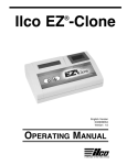 Ilco EZ®-Clone OPERATING MANUAL