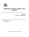 Blackboard Content System™ User Manual