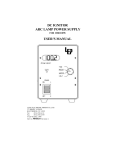 dc ignitor arc lamp power supply user`s manual