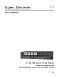 TPX 88 and TPX 88 A - Extron Electronics