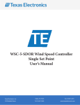 WSC-5-SDOR Wind Speed Controller Single Set Point User`s Manual