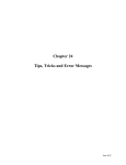 Chapter 24: Tips Tricks & Error Messages
