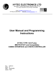 User Manual and Programming Instructions