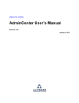 AdminCenter User`s Manual