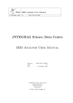INTEGRAL Science Data Centre IBIS Analysis User Manual