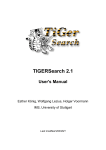 TIGERSearch 2.1 User`s Manual - Institut für Maschinelle