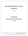 MYTE (SCC002) Satellite Transmitter Specification 1.0