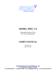 MODEL SPEC 2-T USER`S MANUAL