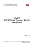 eMedNY NCPDP Batch Pharmacy Dial-Up User Manual