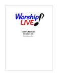 Worship LIVE! version 6 User`s Manual