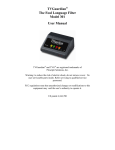 TVGuardian The Foul Language Filter Model 301 User Manual