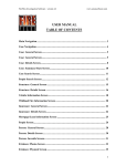 TABLE OF CONTENTS USER MANUAL