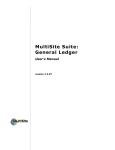 MultiSite Suite: General Ledger User`s Manual