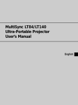 MultiSync LT84/LT140 Ultra-Portable Projector User`s Manual