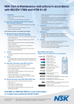 NSK Care & Maintenance instructions in accordance