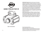 ADJ Gobo Projector IR - Owners Manual