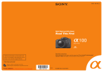 Sony Alpha DSLR-A100K User`s Manual