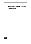 Watkiss P2T 2-Knife Trimmer User Manual, Issue 1