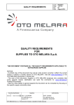 QUALITY REQUIREMENTS FOR SUPPLIES TO OTO MELARA S.p.A.
