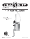 65110 - 1 HP Dust Collector w/ Parts Breakdown