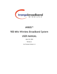 M900S™ 900 MHz Wireless Broadband System USER MANUAL