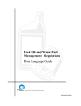 Used Oil and Waste Fuel Management Regulations Plain Language
