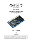 IFC-AI08 Interface Free Controller Analog Input Card User`s Manual