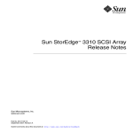 Sun StorEdge 3310 SCSI Array Release Notes