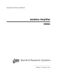 SIM984 Isolation Amplifier - Stanford Research Systems