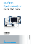 R&S FSC Spectrum Analyzer Quick Start Guide